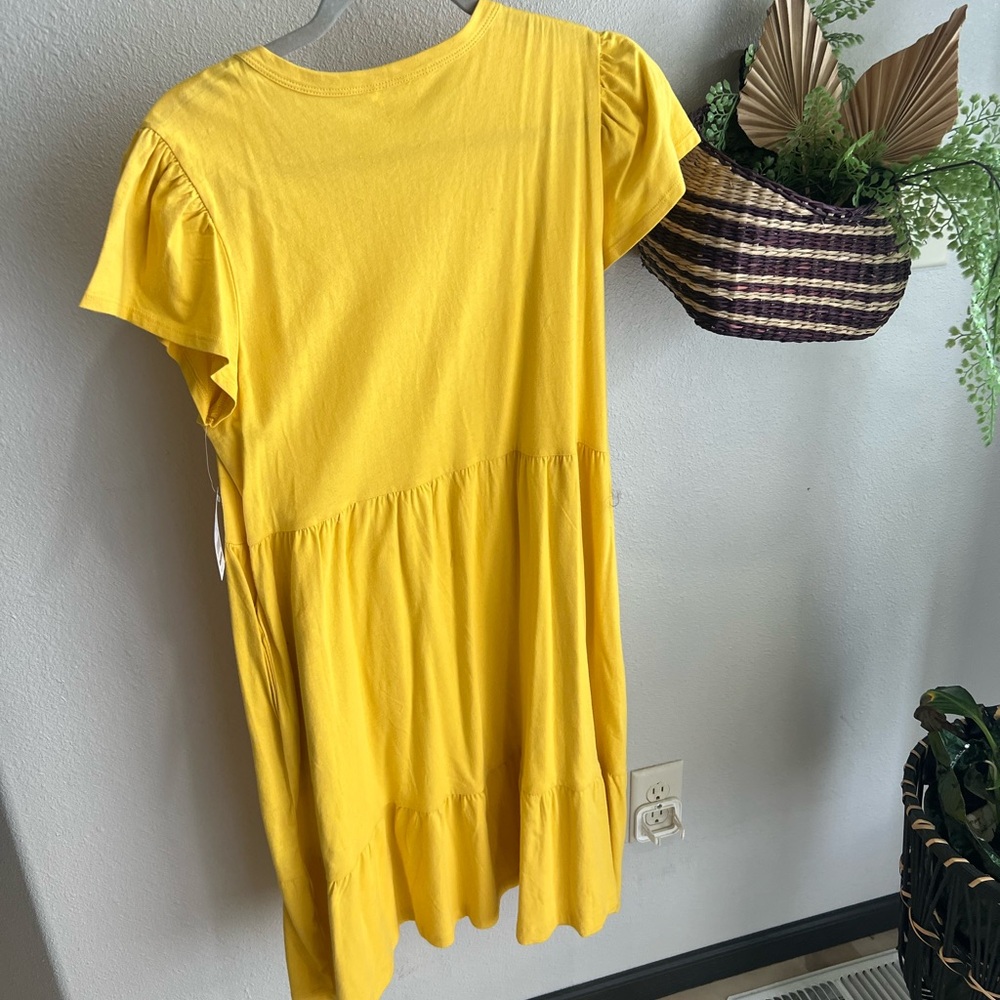 Time and Tru Yellow Tiered Ruffle Dress - Picture 7 of 9